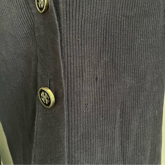 Tory Burch Button Front Striped Stretch Cardigan - Picture 5 of 6